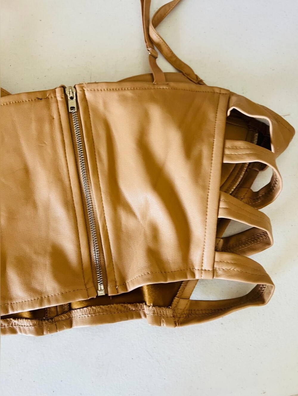 Chic Tan Crop Top Bustier - Picture 10 of 12